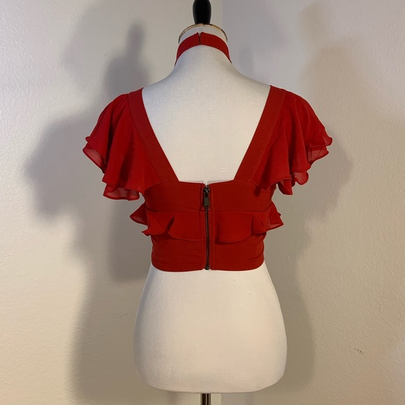 NWOT Nasty Gal Black Cropped Blouse Top - Picture 2 of 9